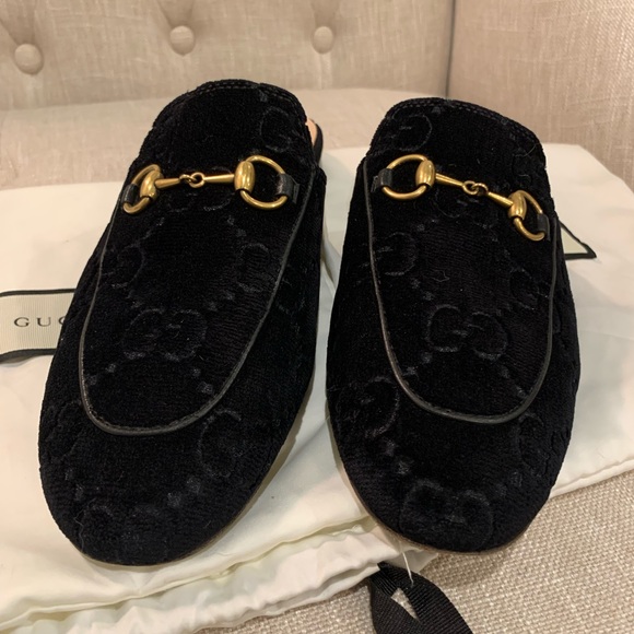 Gucci Princetown Velvet Mules/37/Black - Picture 2 of 12